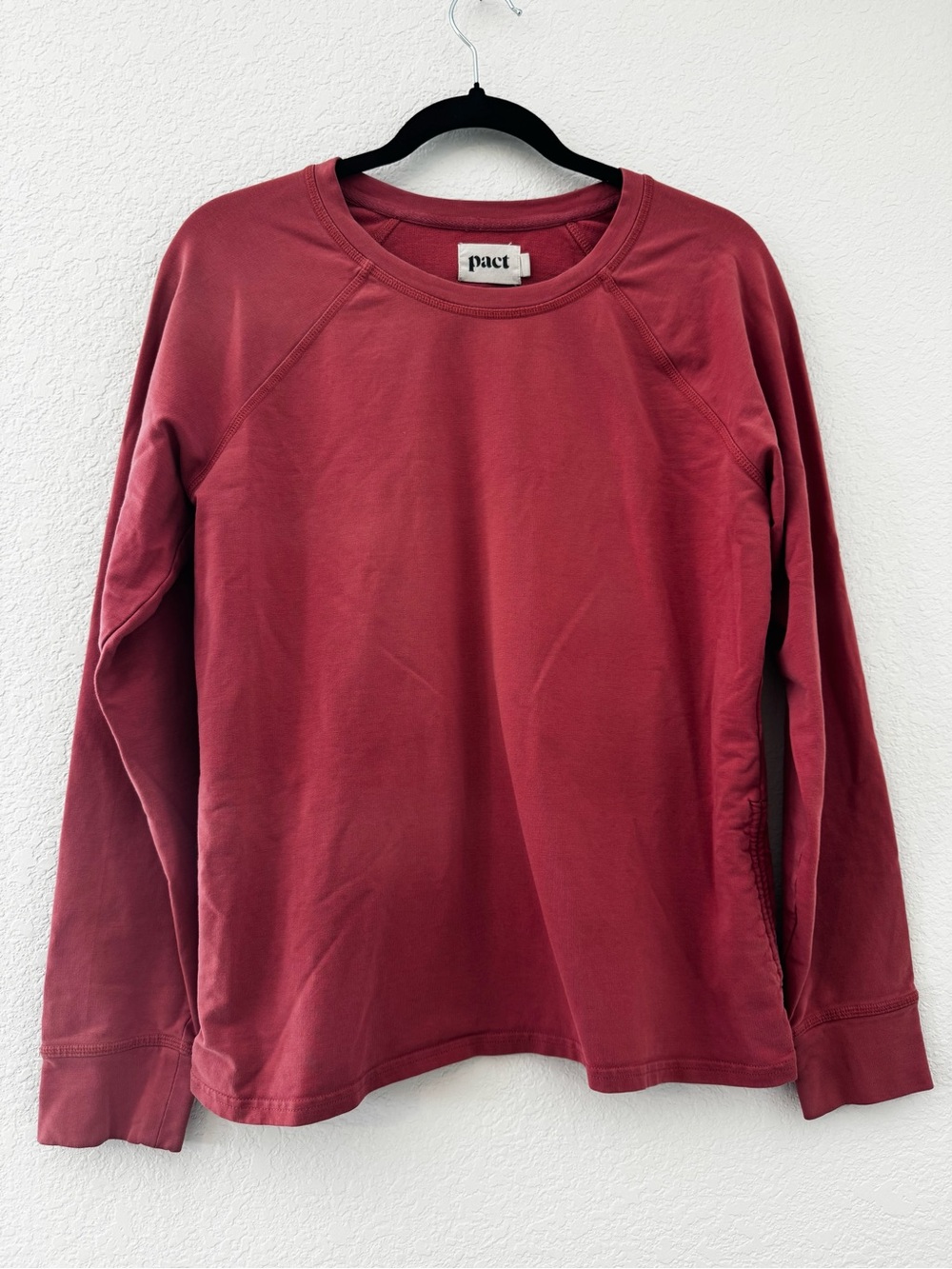 Pact Lightweight Organic Cotton Cinched Side Sweatshirt Rose Pink